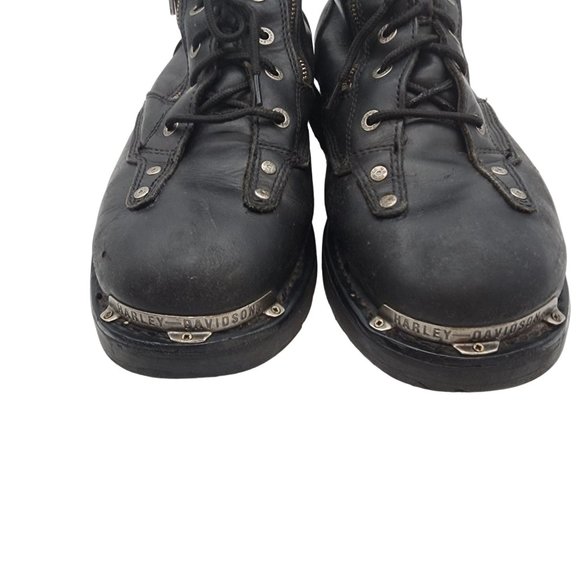 Harley Davidson Men’s Black Leather Lace Up Mid Ankle Moto Biker Boots Size 13 main image 8